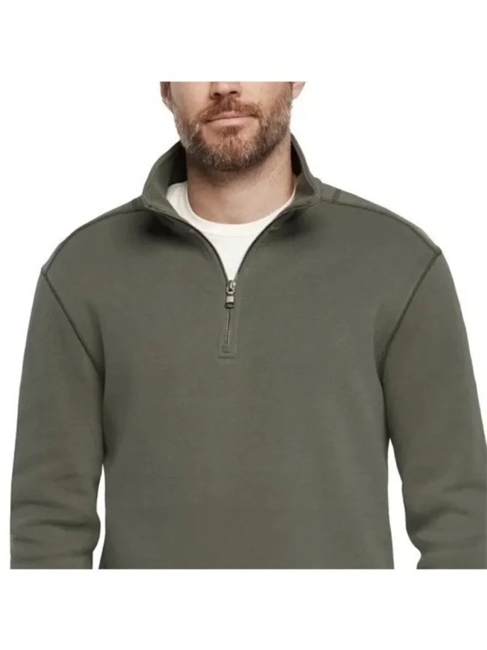 Banana Republic Men's XL Green  1/4-Zip Pullover Sweatshirt Cotton Blend e1434